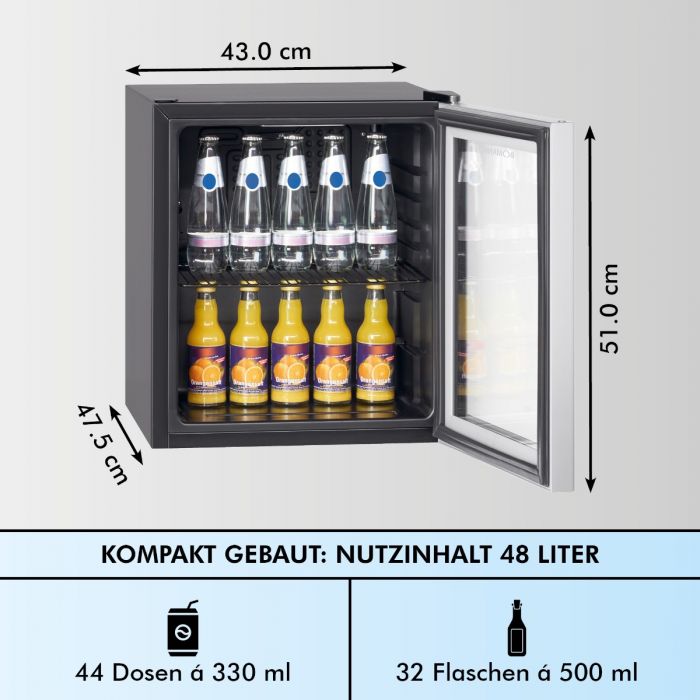 Bomann Bomann Glastür-Kühlschrank KSG 7282 schwarz