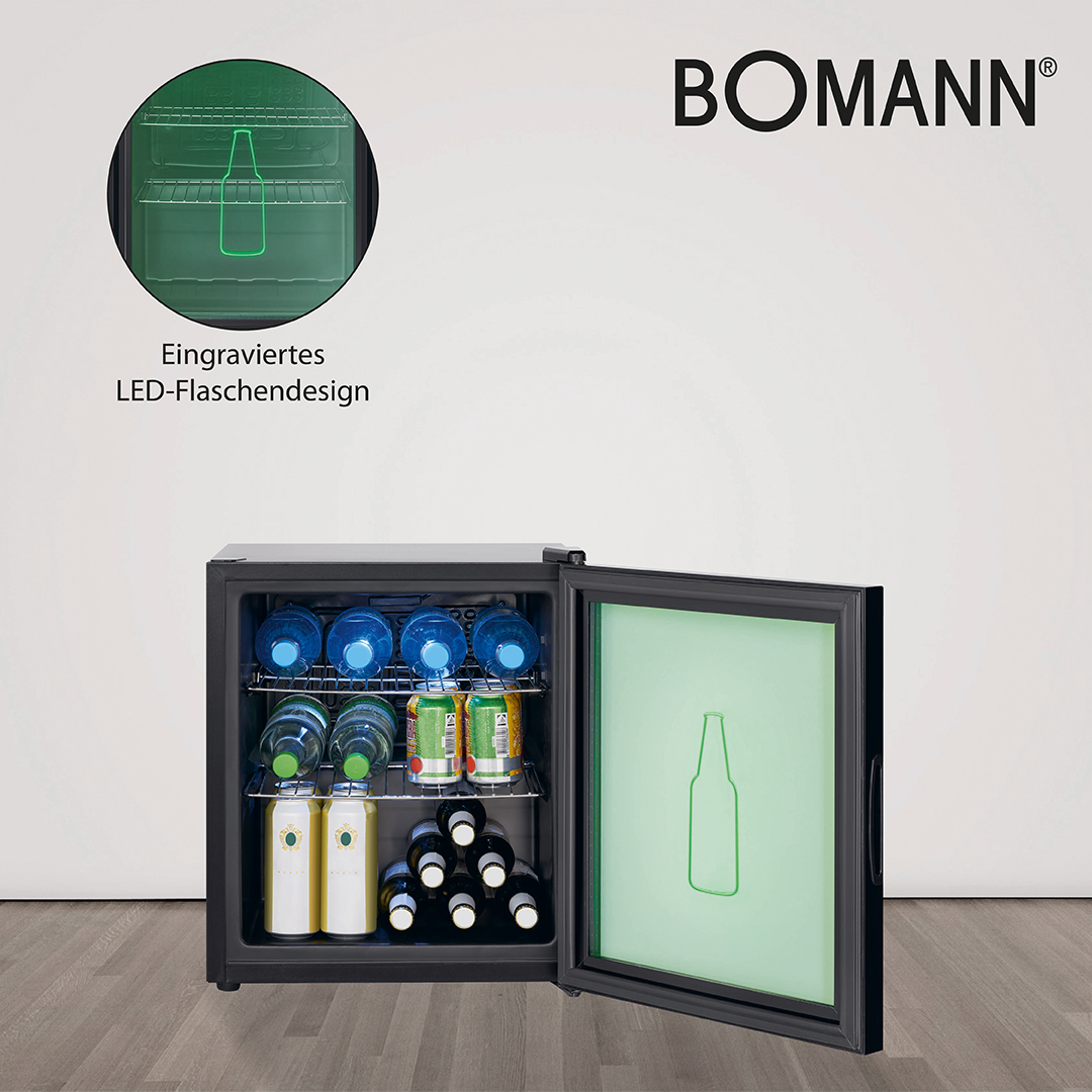 Bomann Bomann Glastür-Kühlschrank KSG 7285 schwarz